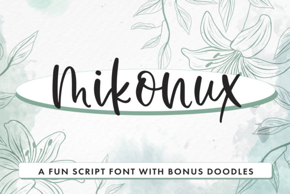 Mikonux a Fun Script with Doodles for Business Branding